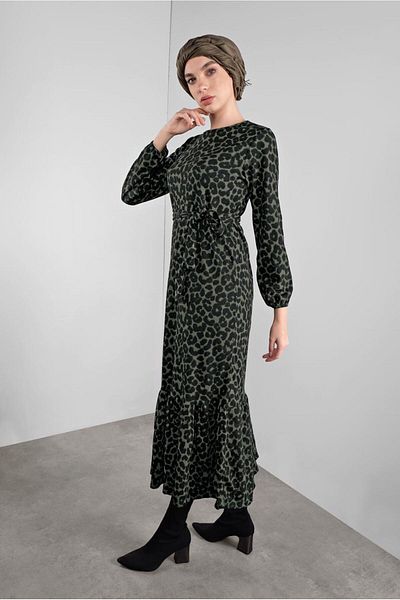 TRENDTESETTÜR Γυναικείο φόρεμα με μαύρο (BLACK-TABA) σχέδιο 5746