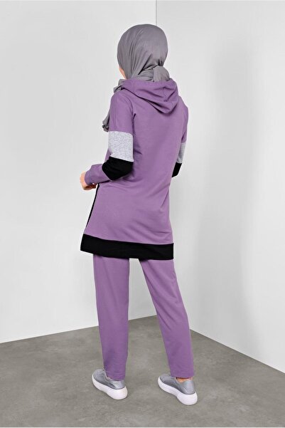 TRENDTESETTÜR Lila Purple Women's Tracksuit and 2-Piece Pants Set 5255