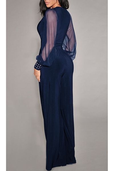 Serap Koç Salopetă legendară cu guler dublu cu mâneci și accesorii - bleumarin