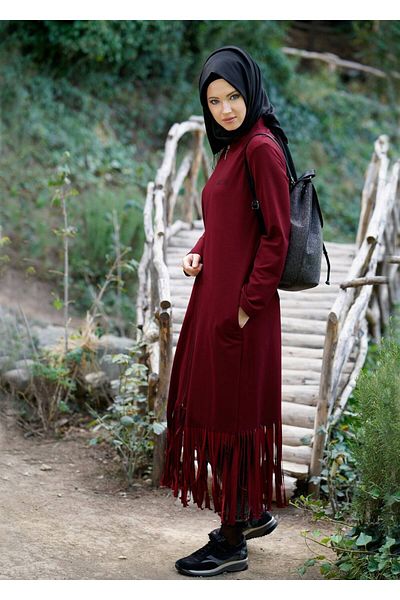 TRENDTESETTÜR سترة نسائية باللون العنابي 75015