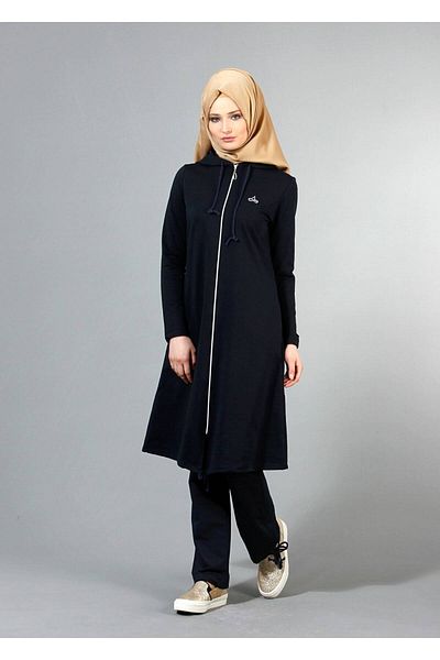 TRENDTESETTÜR Γυναικεία φόρμα με φερμουάρ Navy Blue T 40105 Allday