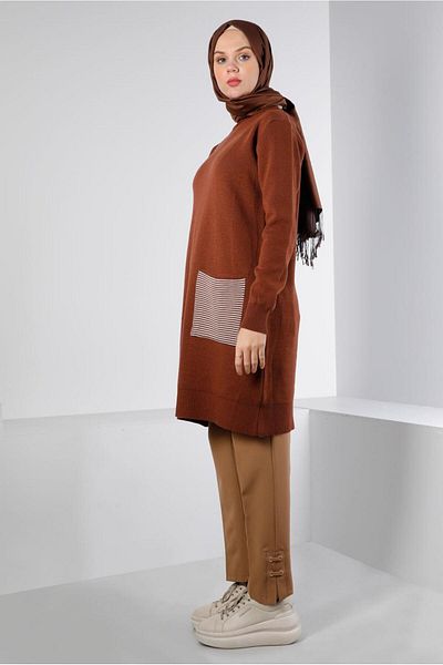 Alvina Pocket Detailed Knitwear Tunic 43176