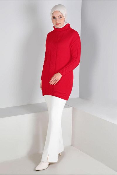 Alvina KNITTED DETAILED THROAT KNIT TUNIC 43119