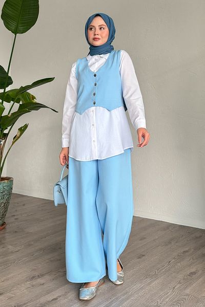 InStyle طقم أطفال ثلاثي مع سترة زرقاء