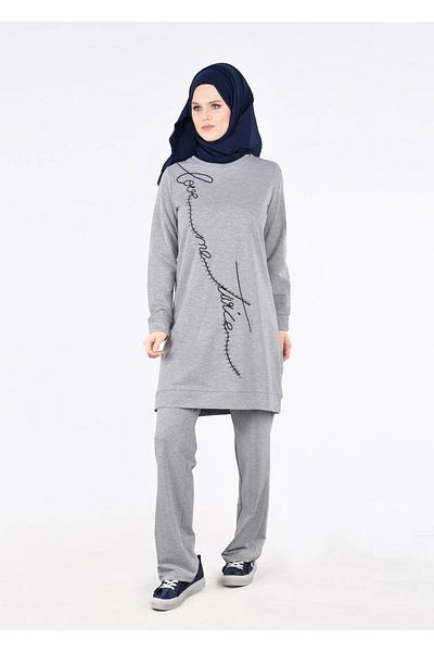 TRENDTESETTÜR T 6431 Μαργαριτάρι Λεπτομερής 2 τεμαχίων Αθλητική Στολή Hijab - Bwest