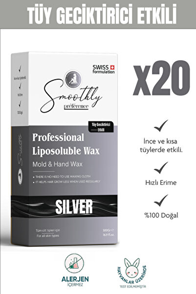 Smoothly SİLVER kalıp ağda 500 g. x 20 adet GÜMÜŞ kalıp ağda
