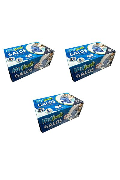 Burpak Bıurpak Disposable Thick Practical Boxed Shoes - Blue - 3 Packs of 100 Pieces