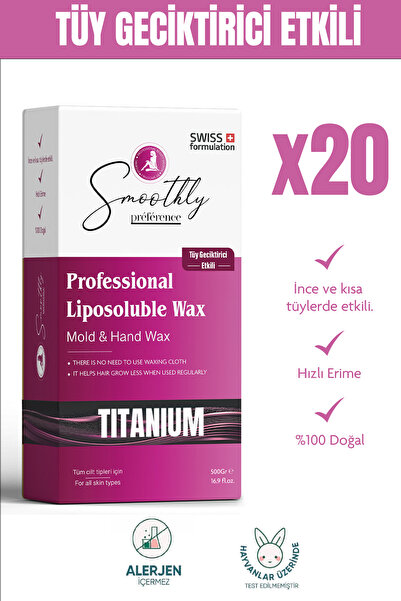 Smoothly tıtanıum kalıp ağda 500 g. x 20 adet pudralı kalıp ağda