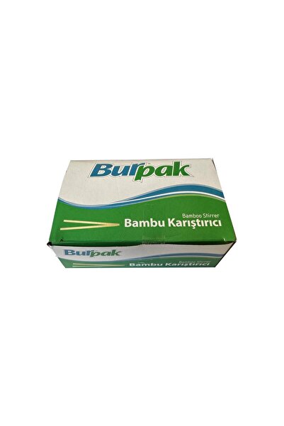Burpak Tahta Ahşap Bambu Çay Kahve Karıştırıcı Çubuk Kaşık - 11 Cm. - 400 Ade...