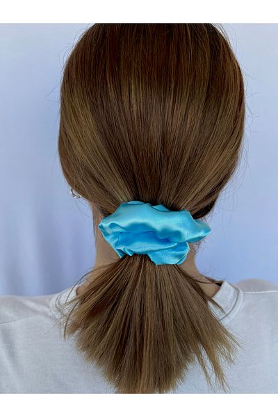 Woollyland Cataramă pentru scrunchie din satin albastru petrol