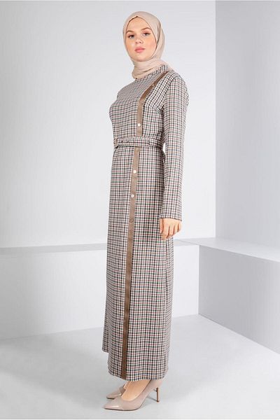Alvina Φόρεμα με ζώνη Houndstooth 43405