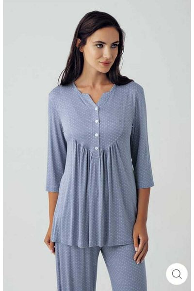 Artış Collection Set pijama ARTIŞ pentru femei cu mânecă scurtă, cu nasturi, din lycra, viscoză 15204