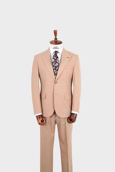 Kadir Büyükkaya Swallow Collar Two Buttons Men's Suit-Kax1380S