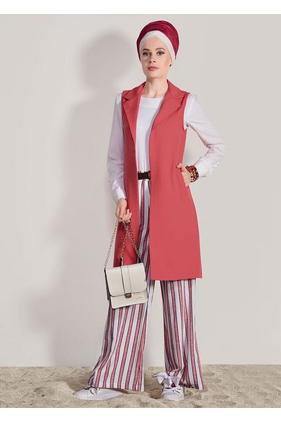 TRENDTESETTÜR Γυναικείο Κρέμα T 8606 Παντελόνι Ayriss-ριγέ