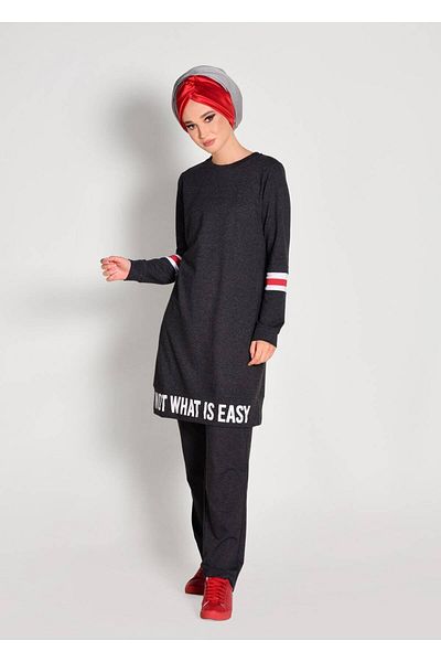 TRENDTESETTÜR Σετ αθλητική φόρμα 2 τεμαχίων με λεπτομέρεια γραμμής 7718