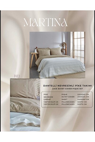 Home Martına dantelli nevresimli pike takımı