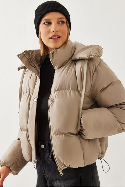 Bianco Lucci Women's Hooded Short Puffer Coat 2418 60451013