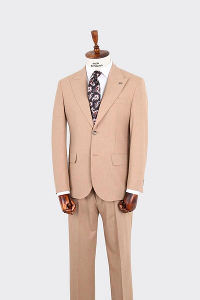 Kadir Büyükkaya Swallow Collar Two Buttons Men's Suit-Kax1380S