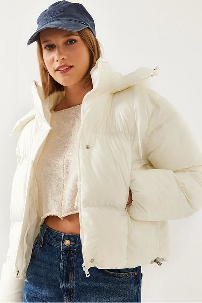 Bianco Lucci Women's Hooded Short Puffer Coat 2418 60451013