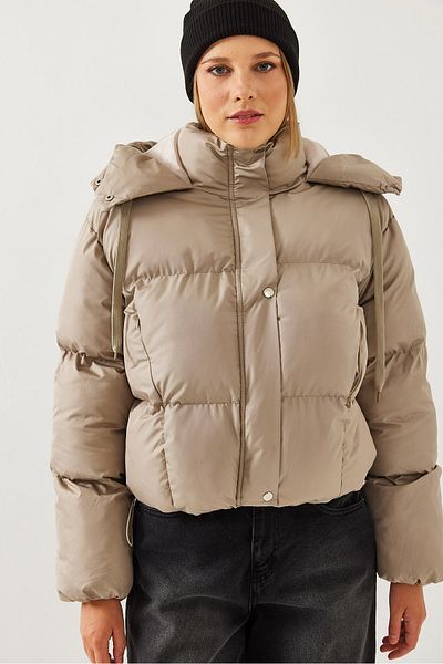 Bianco Lucci Women's Hooded Short Puffer Coat 2418 60451013