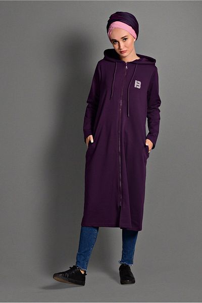 TRENDTESETTÜR Γυναικείο αθλητικό μπουφάν με φερμουάρ Plum T 0841
