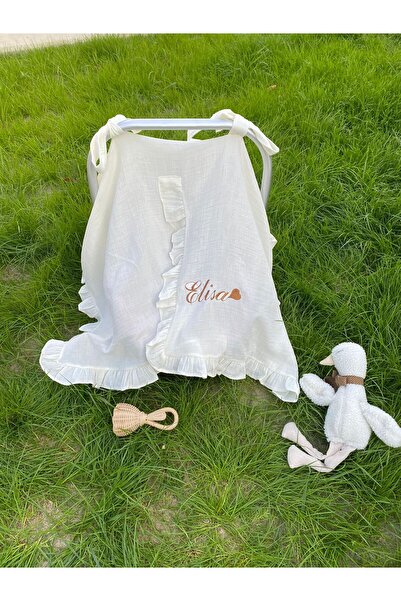 VolleM İsimli Nakışlı İsme Özel Müslin Puset Örtüsü