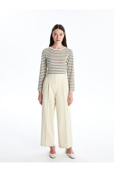 LC Waikiki Lcw Grace Striped Crew Neck Striped Long Sleeve Women's T-Shirt