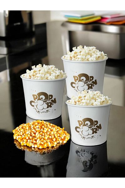EVSTYLE Set of 3 Metal Popcorn Bucket