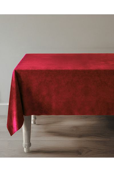 LILYUM Velvet Textured Dartless Tablecloth