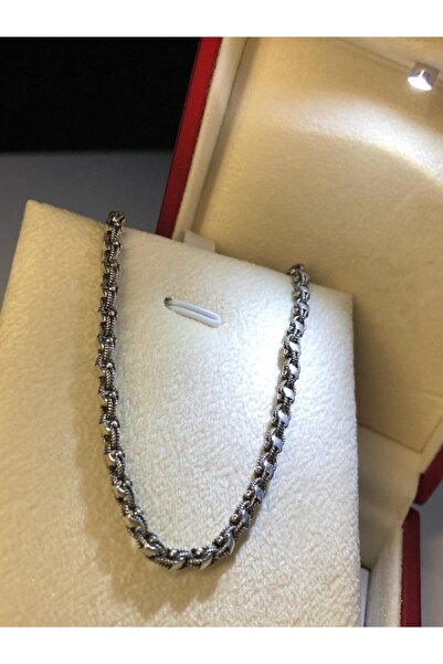 vogutima Erkek Gümüş Kolye - 3mm Pullu Arnavut Kolye Zincir • Işıklı Kutuda •...