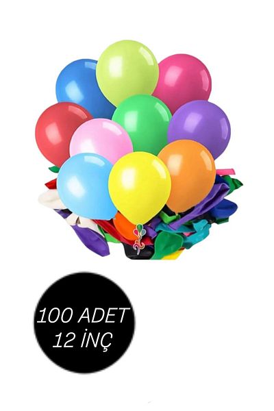 VZN 100Pcs 12 Inch Colorful Flat Balloon Party Set