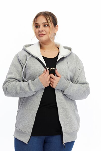 yzs tekstil سويت شيرت بقلنسوة وسحاب