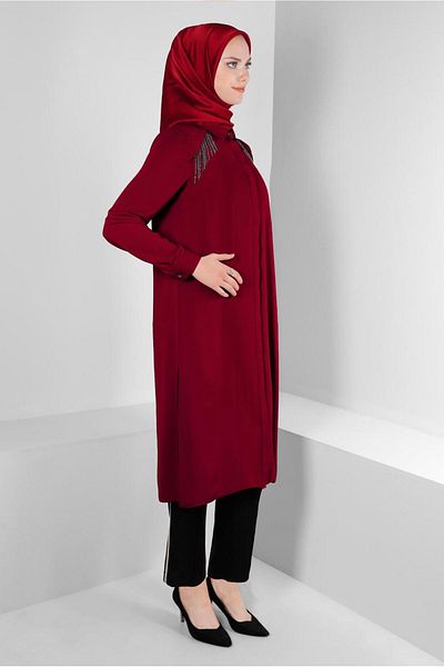 Alvina STONE TASSEL DETAILED SIDE SLIT TUNIC 43545