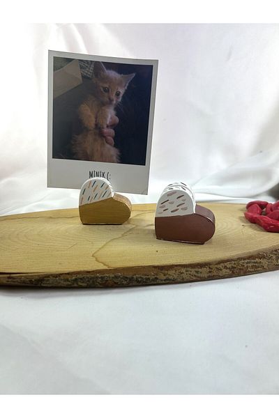 Melouro Gold and Copper Heart Set of 2 Photo and Card Holder, Note Holder, Note Holder Wedding Name Holder Set