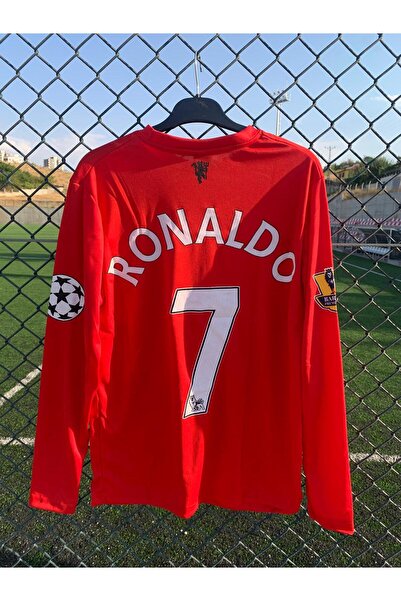 BARBITOS رونالدو كم طويل / 2008 جيرسي رونالدو أحمر كم طويل للبالغين جيرسي-ZP90