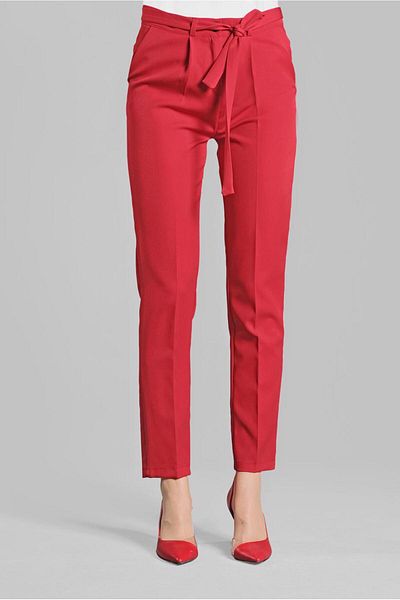TRENDTESETTÜR Women's Red Pocket Carrot Trousers 4002