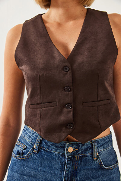 Bianco Lucci Women's Suede Vest 60261011