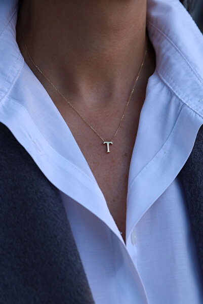 Yenigün Kuyumculuk 14 Ayar Altın T Harfli Kolye