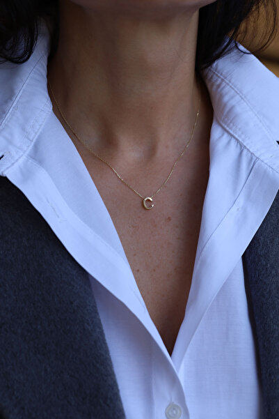 Yenigün Kuyumculuk 14 Ayar Altın C Harfli Kolye