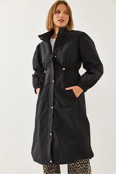 Bianco Lucci Langer Damen-Regenmantel mit elastischem Bund 5939 60351240