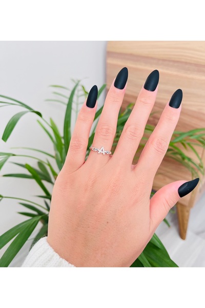 RM Bijuteri الزركون حجر حرف A تصميم العلامة التجارية نموذج حلقة الصلب قابل للتعديل