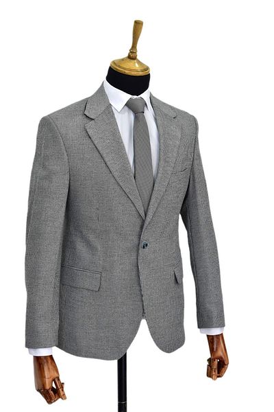 Suitmen Ανδρικό γκρι μονό αθλητικό μπουφάν με διπλό σχιστό BGL-ST03981