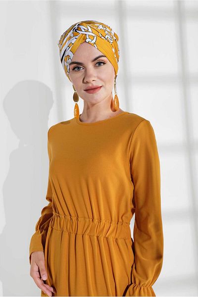 TRENDTESETTÜR Γυναικείο κίτρινο φόρεμα με ελαστική μέση