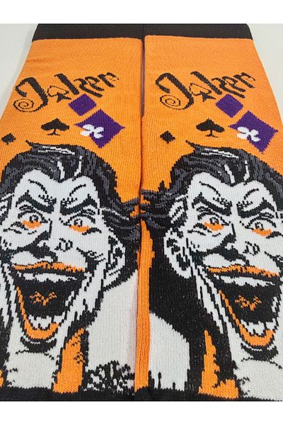 Shuttle Park Унисекс чорапи до глезена с шарка в оранжев цвят Joker от специална серия