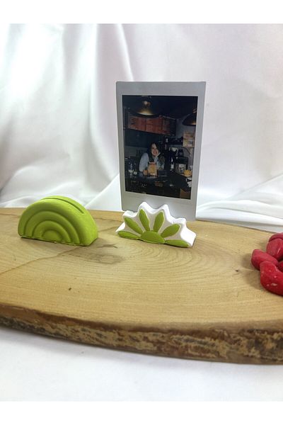 Melouro Pistachio Green Daisy and Rainbow Set of 2 Holder - Note Holder and Name Holder
