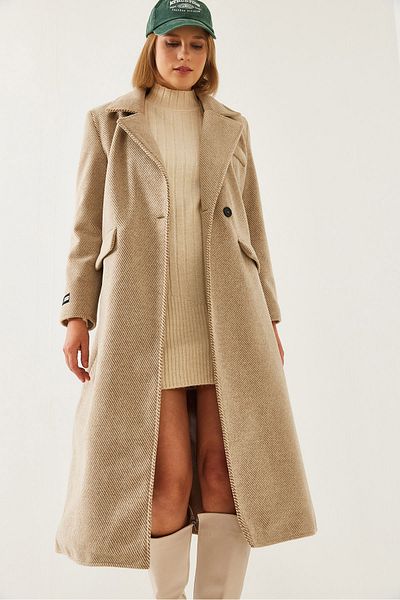 Bianco Lucci Dámský kabát s rukávem Crest Detail Long Stamp Coat 2496 60261001