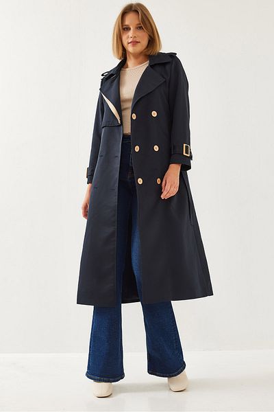 Bianco Lucci Damen Garni Windjacke Detail Clamshell Trenchcoat 2488 60261003