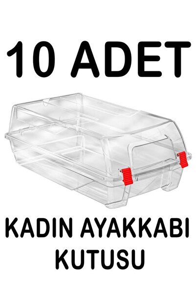 Tiesa Home Plastic 10Pcs Transparent Women's Shoes Storage Box