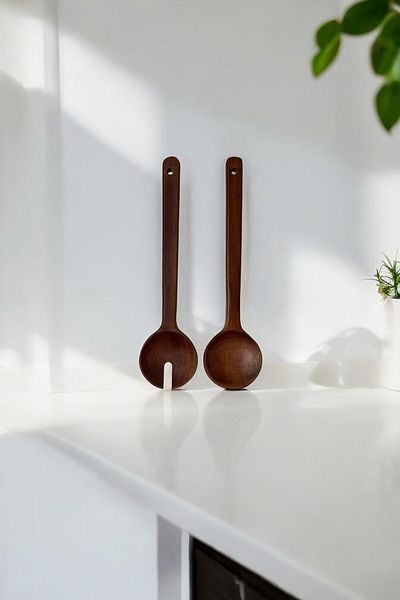 Mirilliahome Set of 2 Acacia Spoons, Salad Serving Spoons