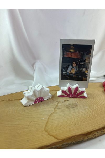 Melouro Fuchsia Design - Set of 2 Daisy Photo and Card Holder, Note Holder and Wedding Name Holder